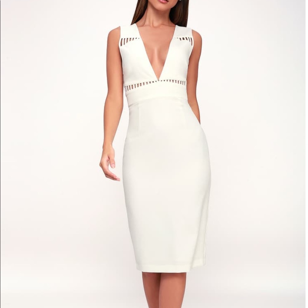 Grace Willow White Midi Dress